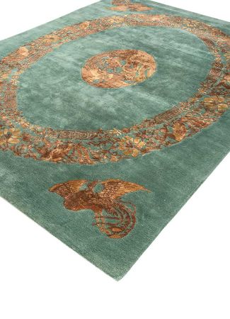 Wool Rug - 300 x 240 cm - green