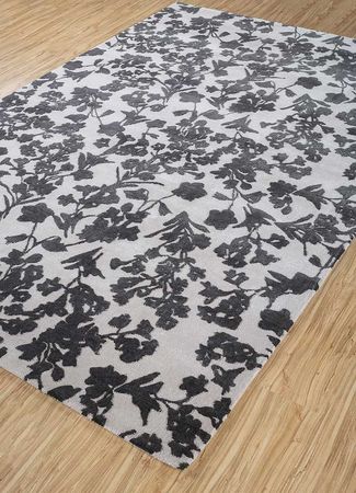 Wool Rug - 270 x 180 cm - black and white