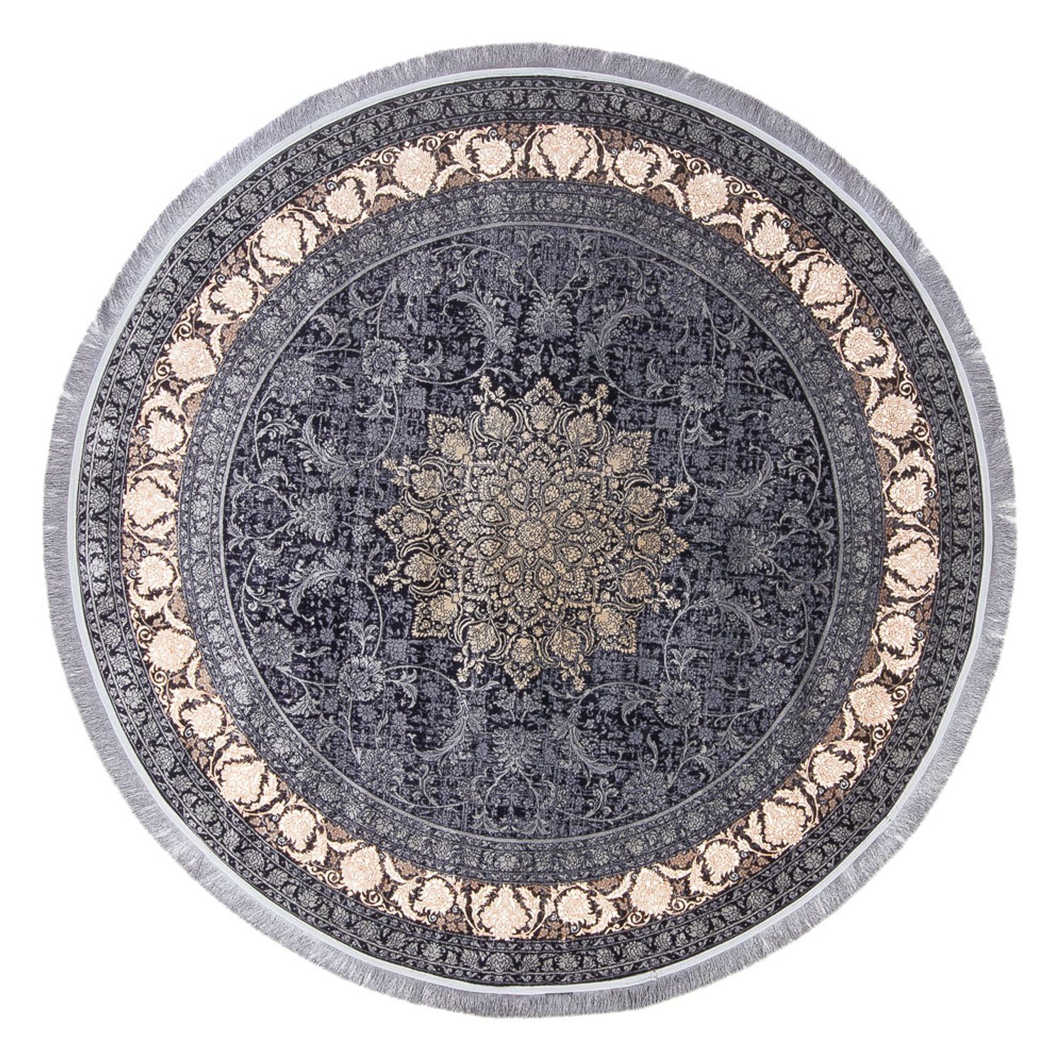 Oriental Woven Rug - Golden Glam - round