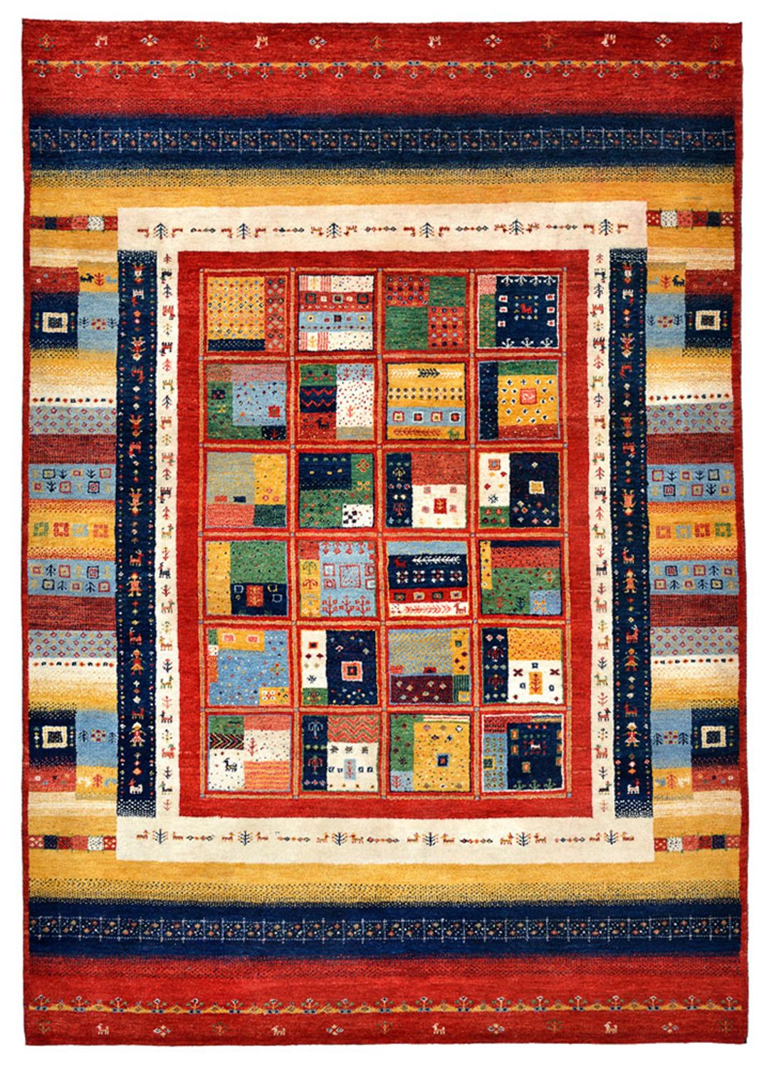 Gabbeh Rug - Loribaft Indus - 242 x 173 cm - multicolored