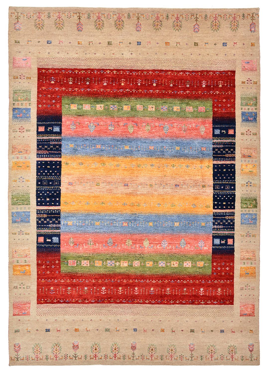 Gabbeh Rug - Loribaft Indus - 244 x 173 cm - multicolored