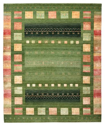 Gabbeh Rug - Loribaft Indus - 302 x 248 cm - green