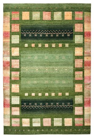 Gabbeh Rug - Loribaft Indus - 308 x 205 cm - green