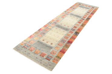 Runner Gabbeh Rug - Loribaft Indus - 295 x 82 cm - multicolored