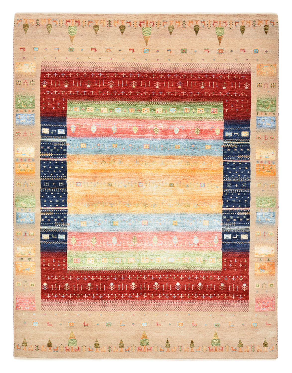 Gabbeh Rug - Loribaft Indus - 198 x 154 cm - multicolored