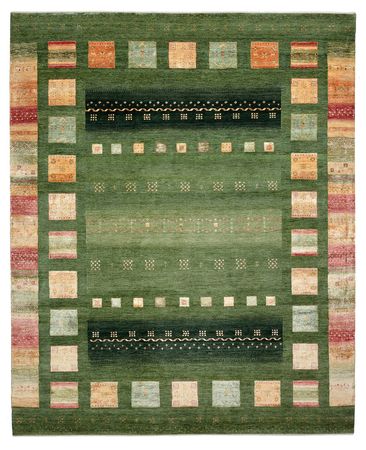 Gabbeh Rug - Loribaft Indus - 302 x 249 cm - green