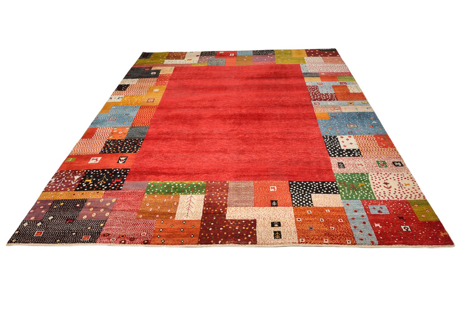 Gabbeh Rug - Loribaft Indus - 294 x 247 cm - red