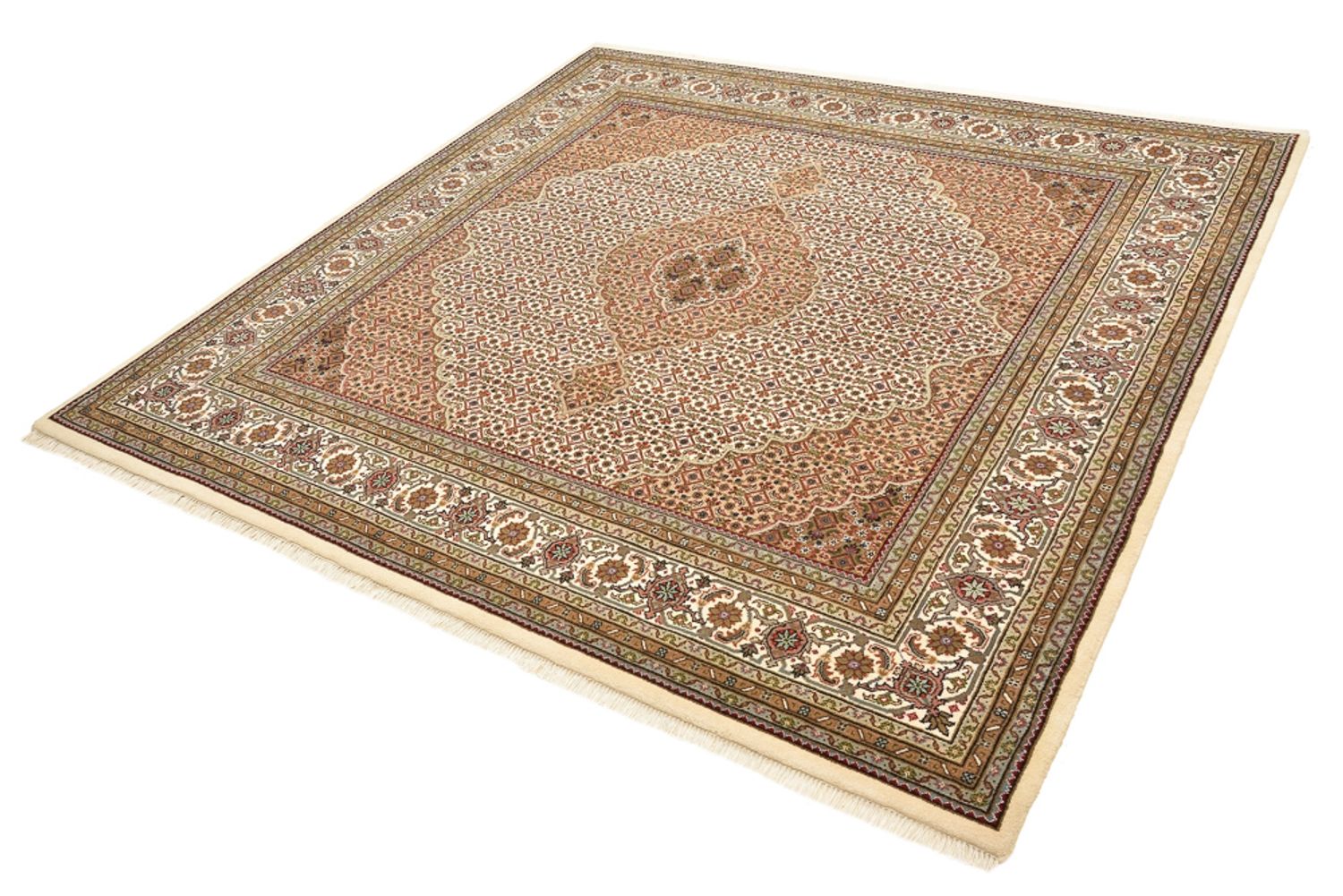 Oriental Rug - Tabriz square  - 203 x 201 cm - dark beige