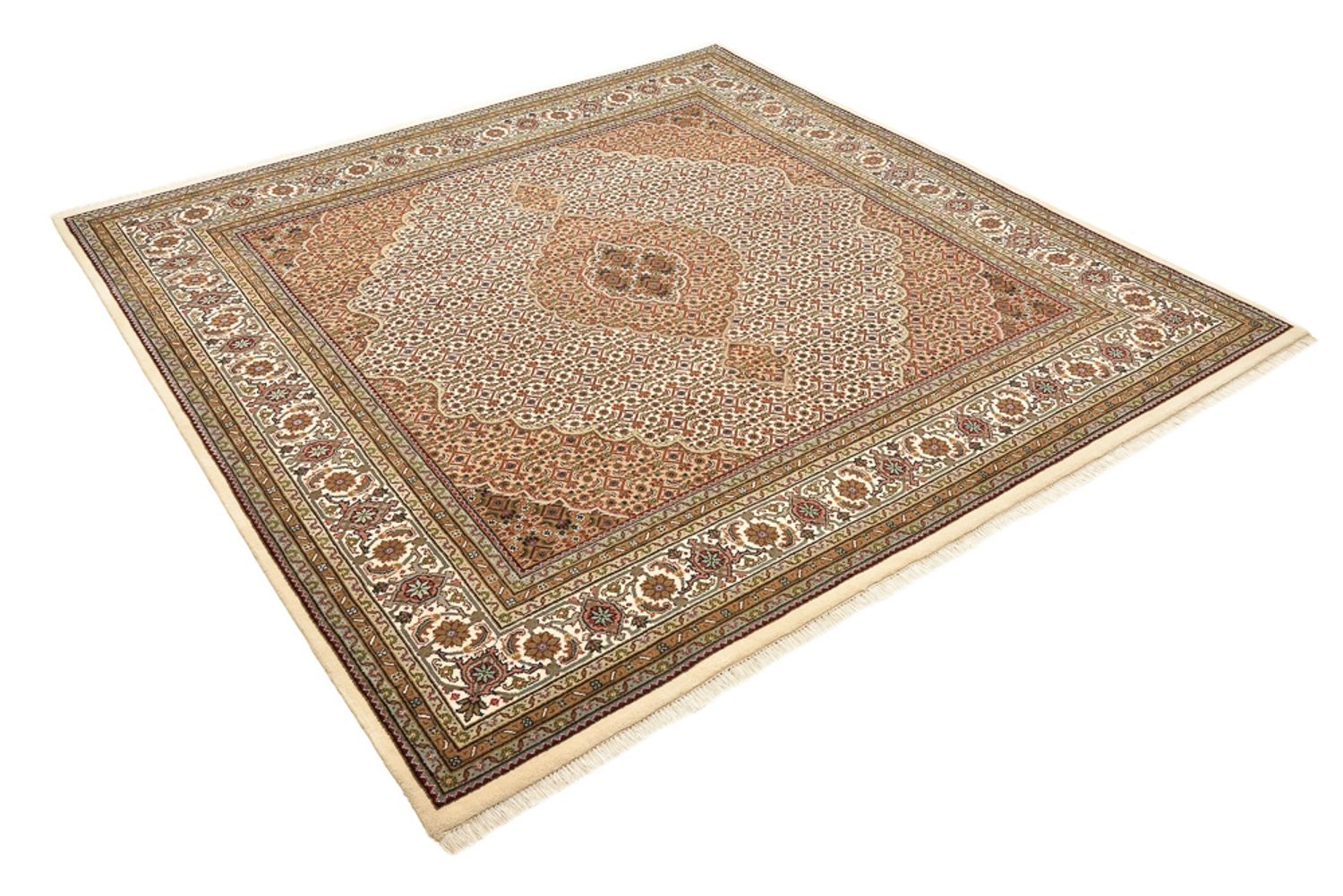 Oriental Rug - Tabriz square  - 203 x 201 cm - dark beige