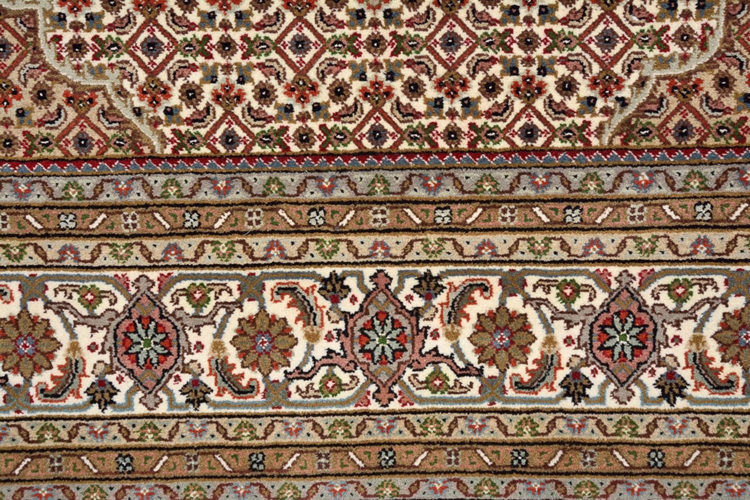 Oriental Rug - Tabriz square  - 203 x 201 cm - dark beige