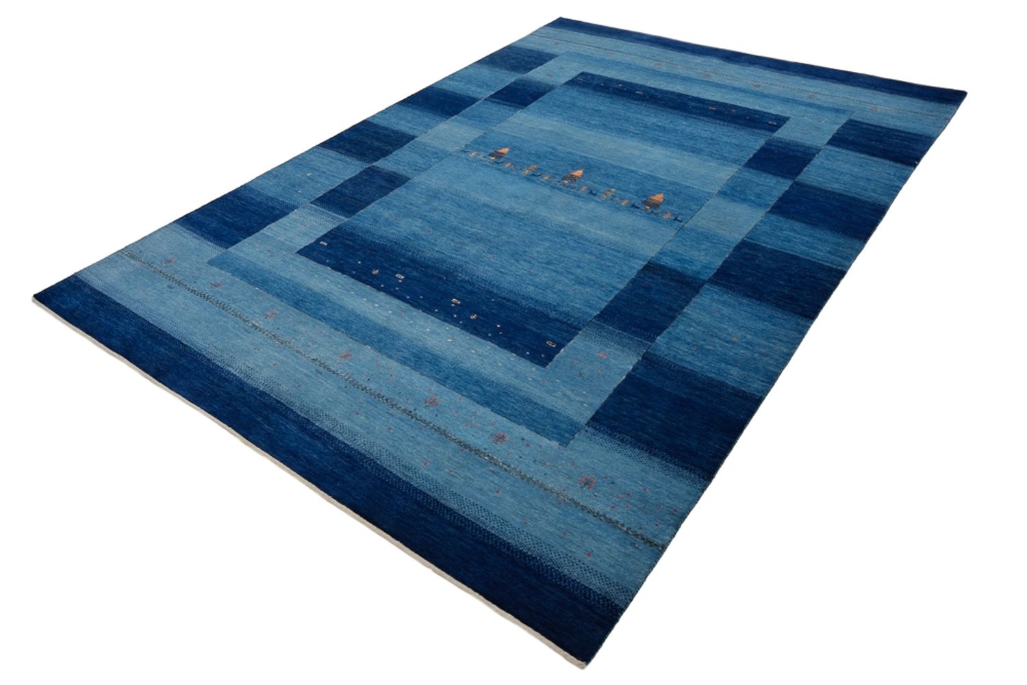 Gabbeh Rug - Loribaft Indus - 342 x 253 cm - blue