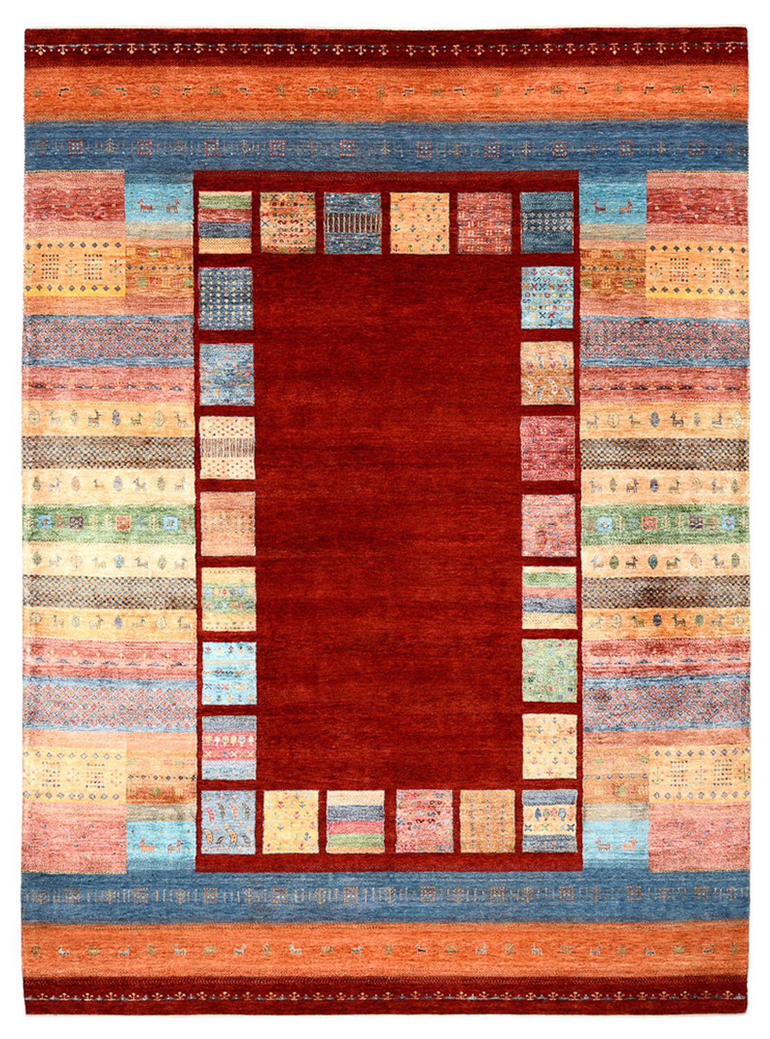 Gabbeh Rug - Loribaft Indus - 342 x 253 cm - red