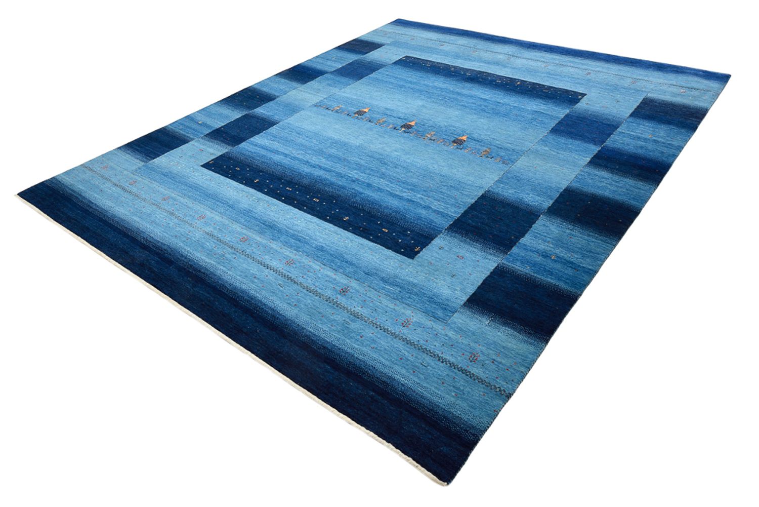 Gabbeh Rug - Loribaft Indus - 304 x 243 cm - light blue