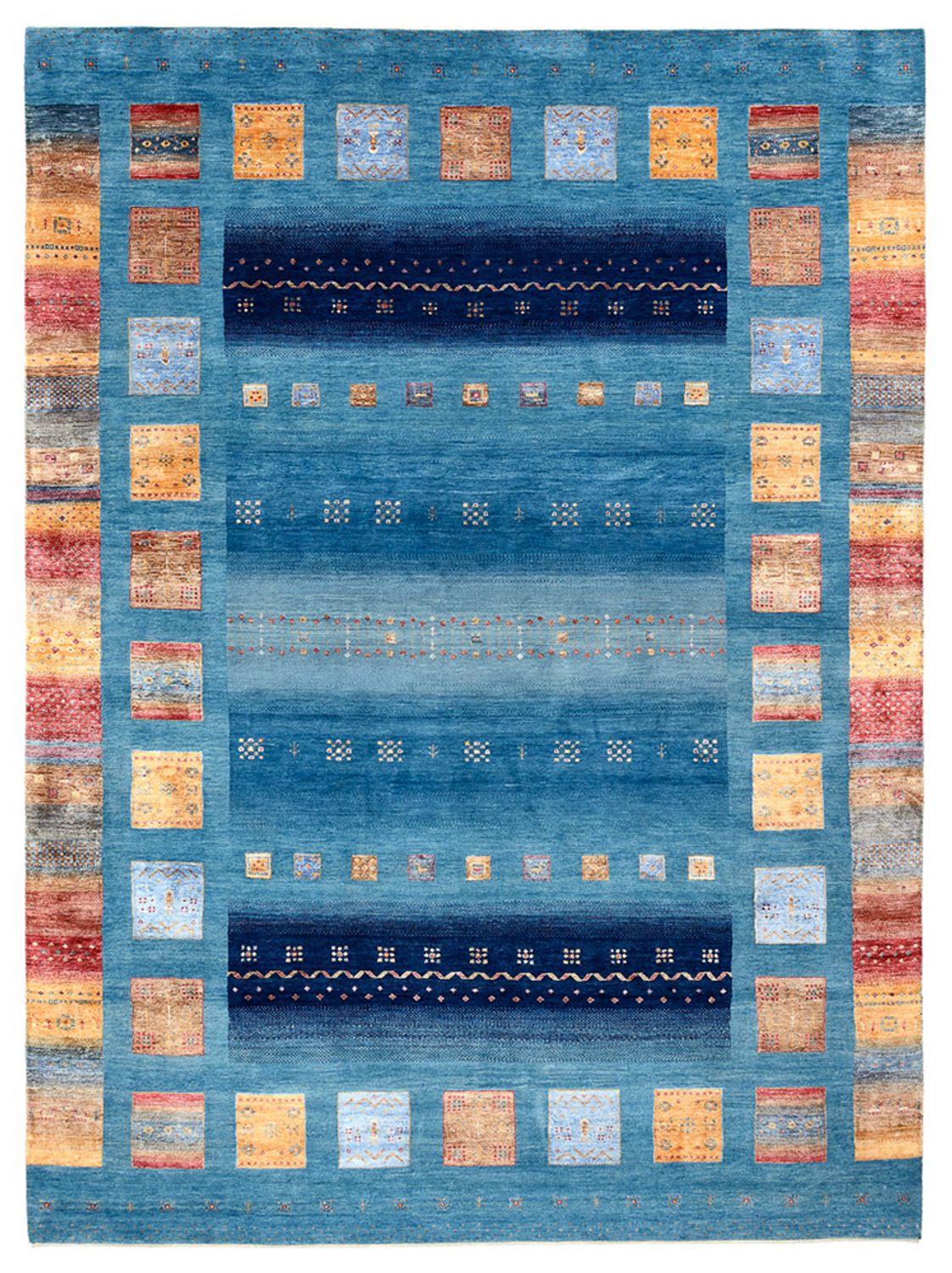 Gabbeh Rug - Loribaft Indus - 338 x 249 cm - blue