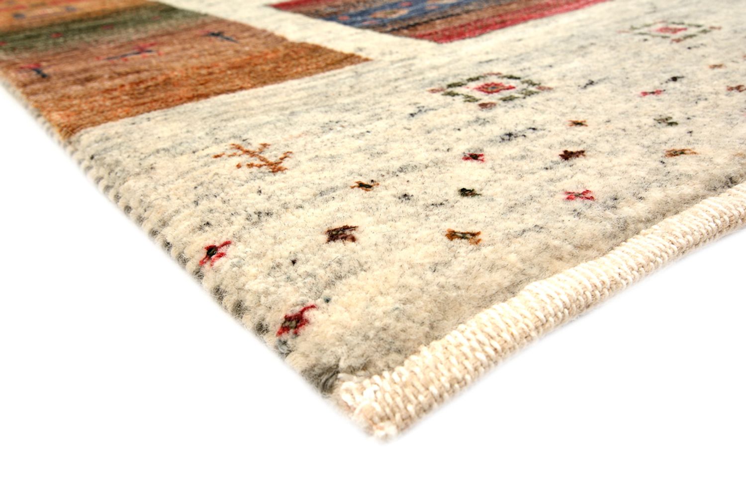 Gabbeh Rug - Loribaft Indus square  - 205 x 204 cm - cream