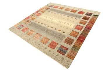 Gabbeh Rug - Loribaft Indus square  - 202 x 199 cm - light beige