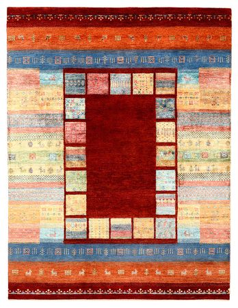 Gabbeh Rug - Loribaft Indus - 199 x 153 cm - red