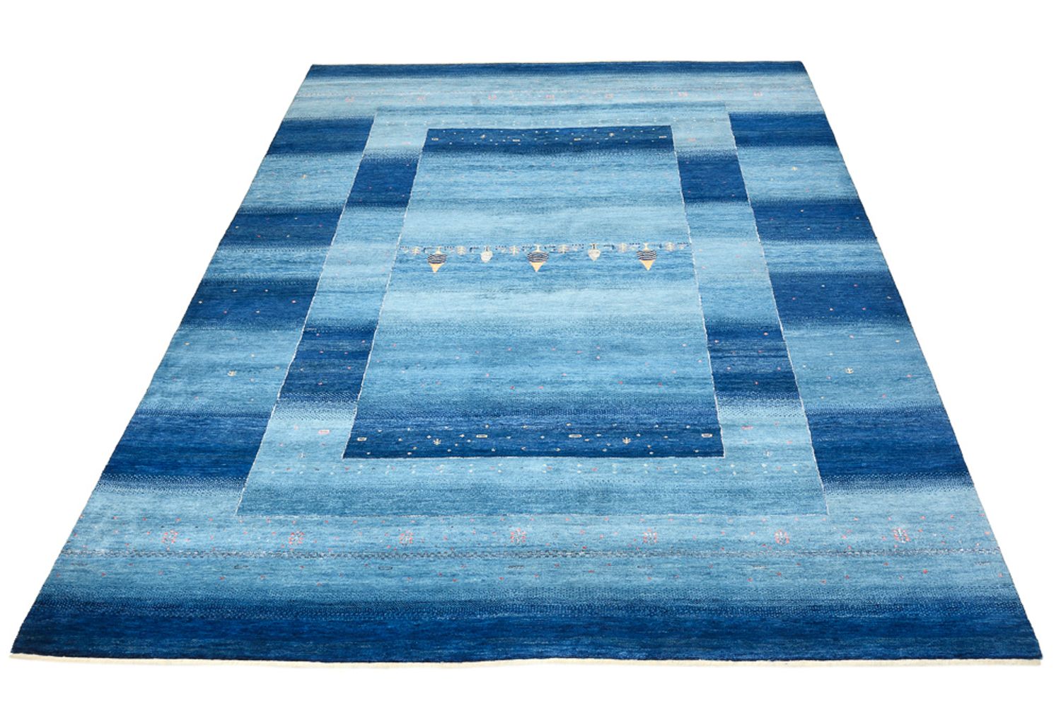 Gabbeh Rug - Loribaft Indus - 294 x 205 cm - sea blue