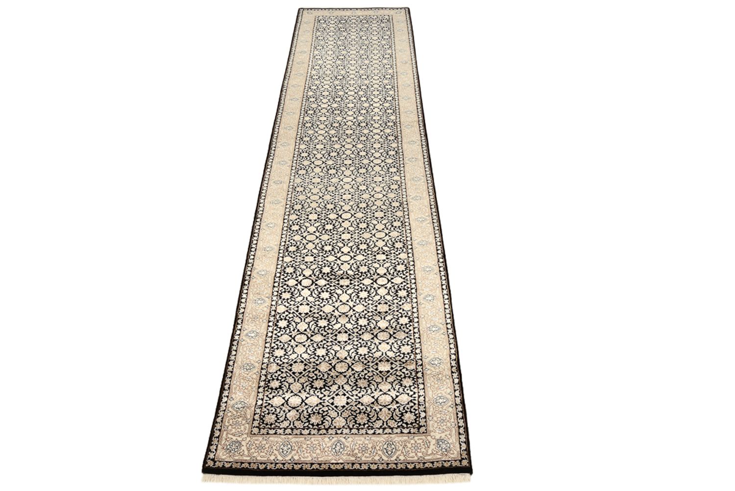 Runner Oriental Rug - Bidjar - Indus - 368 x 83 cm - dark beige