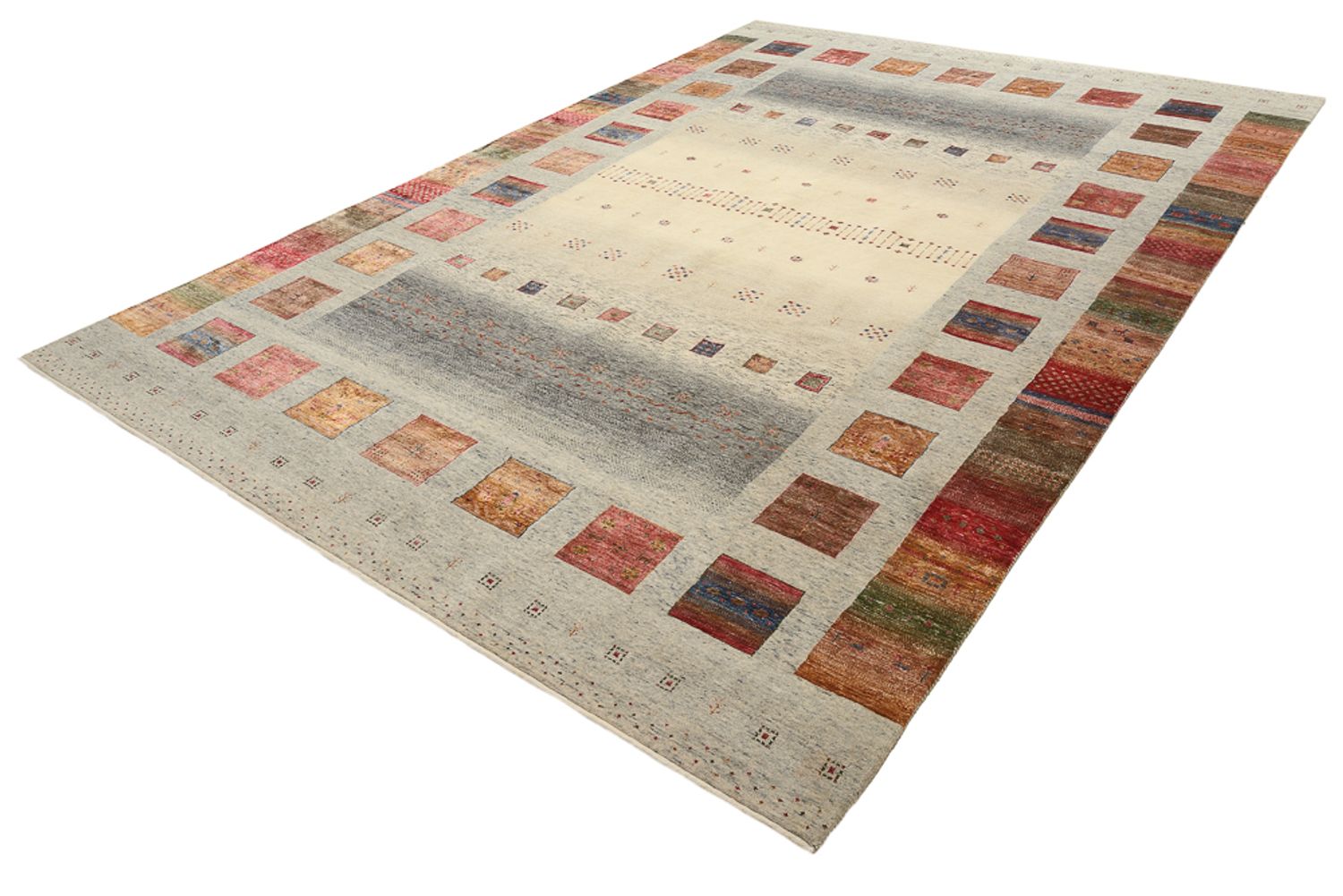 Gabbeh Rug - Loribaft Indus - 354 x 248 cm - dark beige