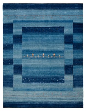 Gabbeh Rug - Loribaft Indus - 329 x 253 cm - sea blue