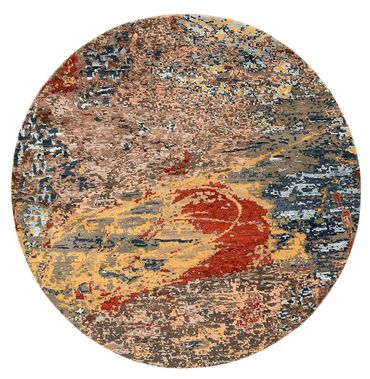 Designer Rug round  - 182 x 180 cm - multicolored