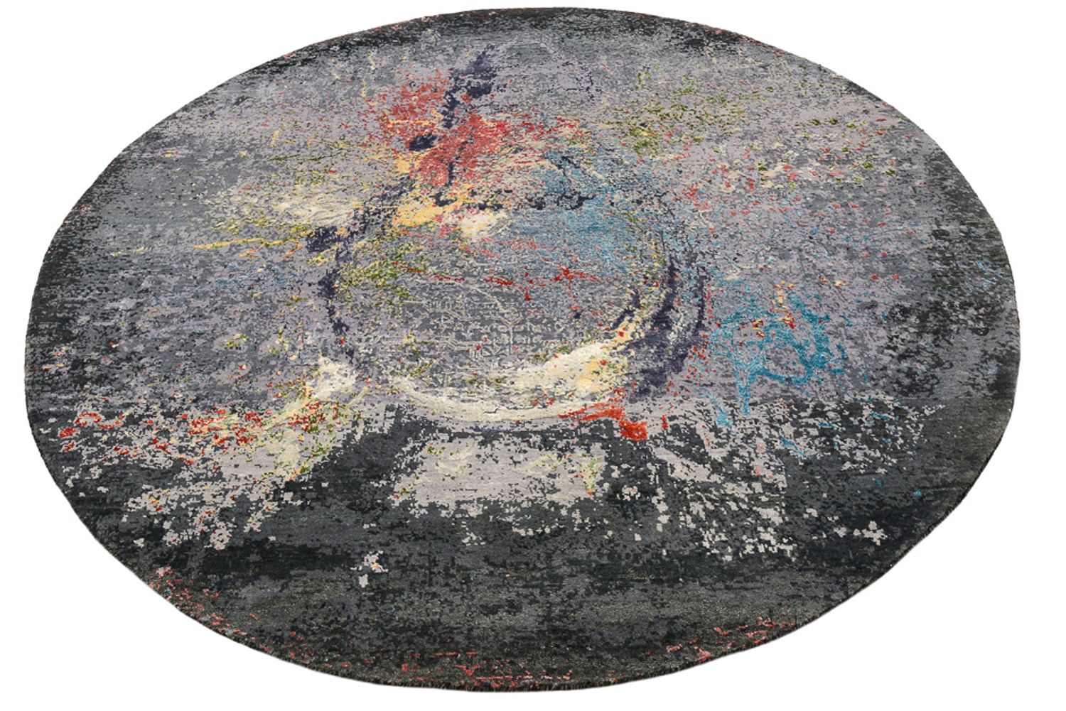 Designer Rug round  - 185 x 183 cm - multicolored