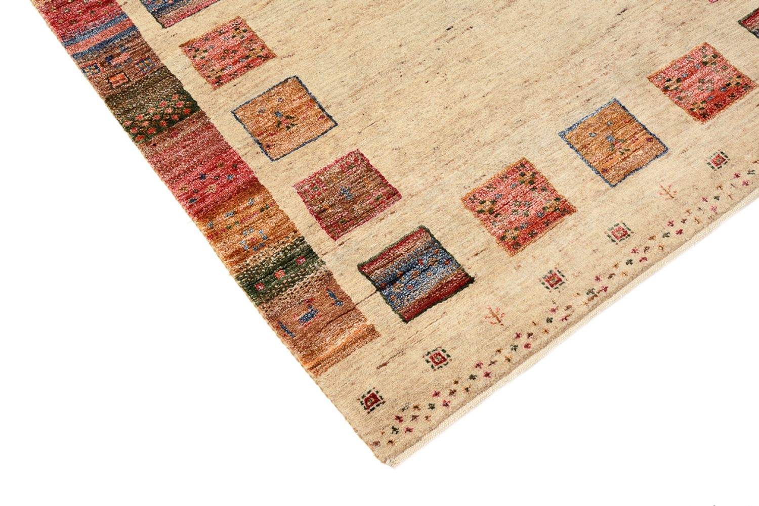 Runner Gabbeh Rug - Loribaft Indus - 204 x 95 cm - multicolored