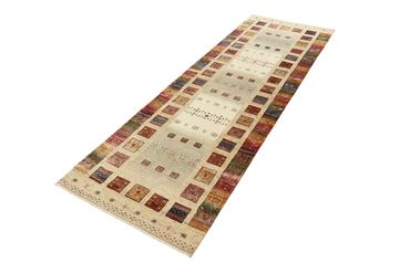 Runner Gabbeh Rug - Loribaft Indus - 245 x 83 cm - multicolored