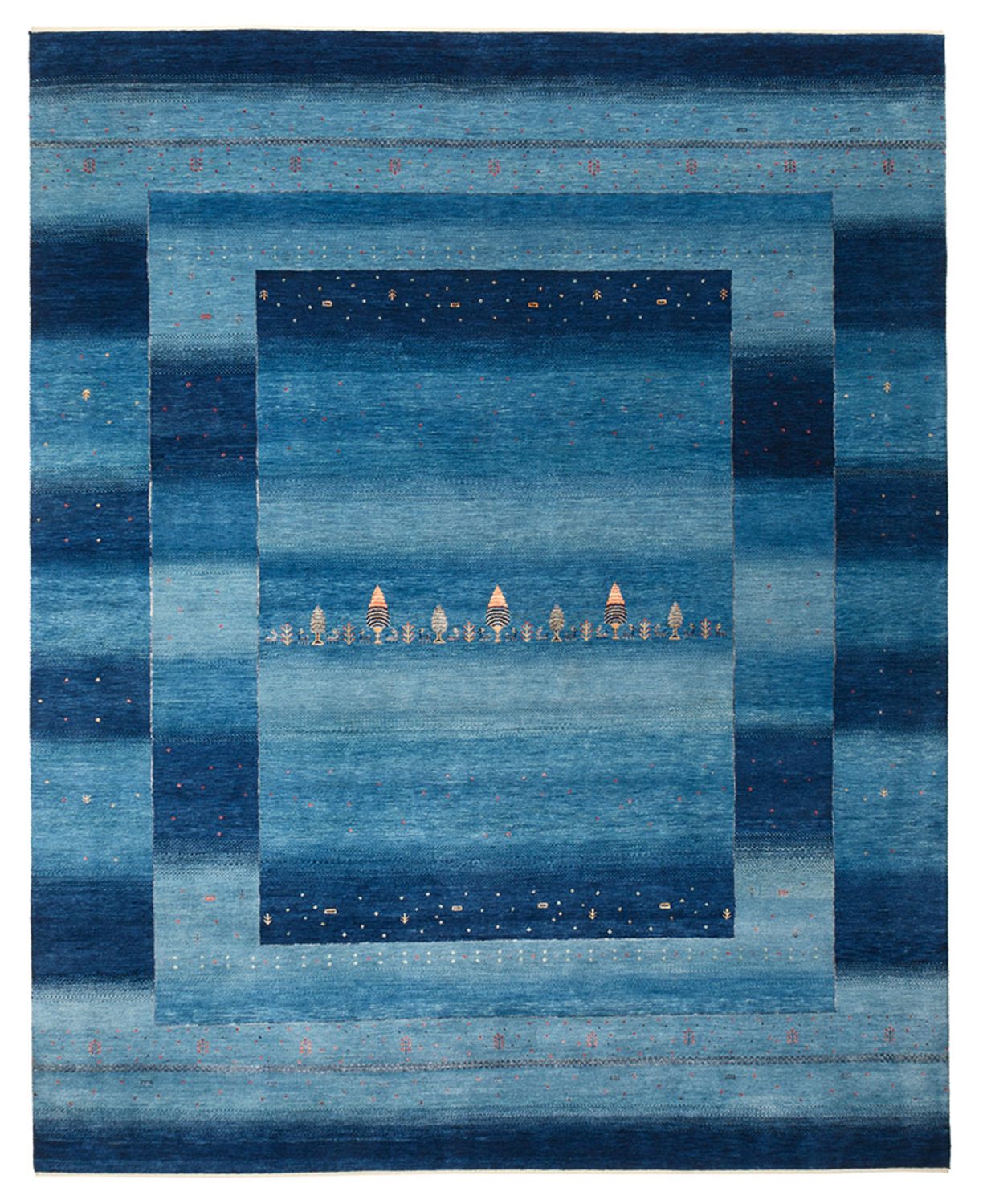 Gabbeh Rug - Loribaft Indus - 303 x 241 cm - sea blue