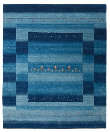 Gabbeh Rug - Loribaft Indus - 299 x 250 cm - sea blue