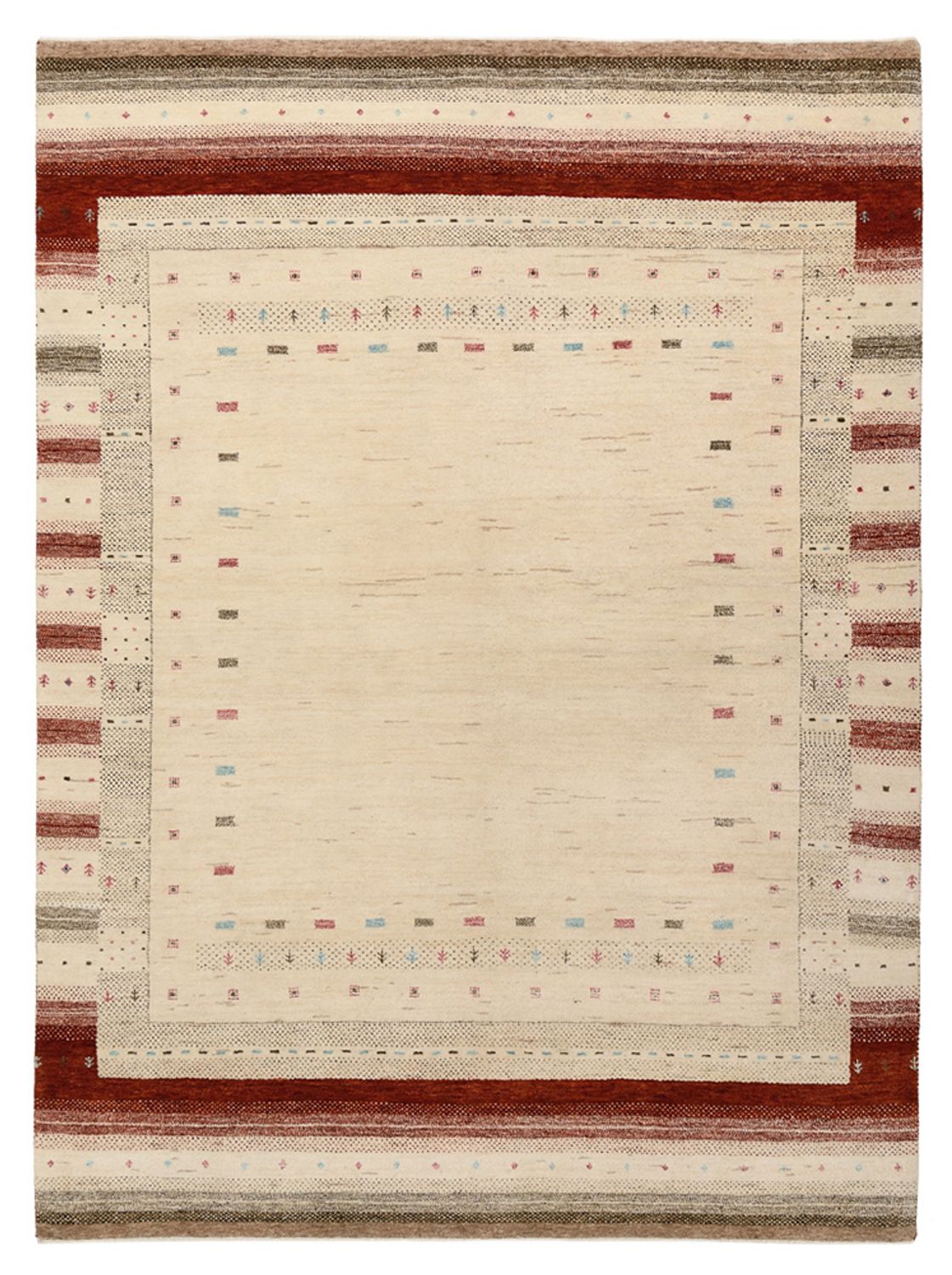 Gabbeh Rug - Loribaft Indus - 205 x 152 cm - light beige