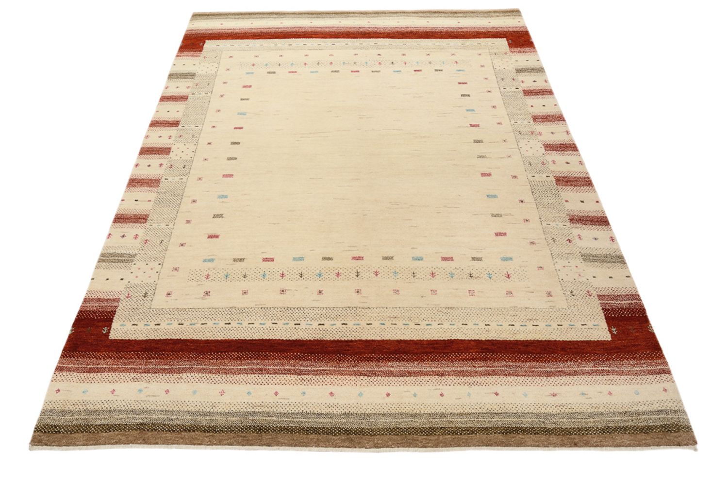 Gabbeh Rug - Loribaft Indus - 205 x 152 cm - light beige