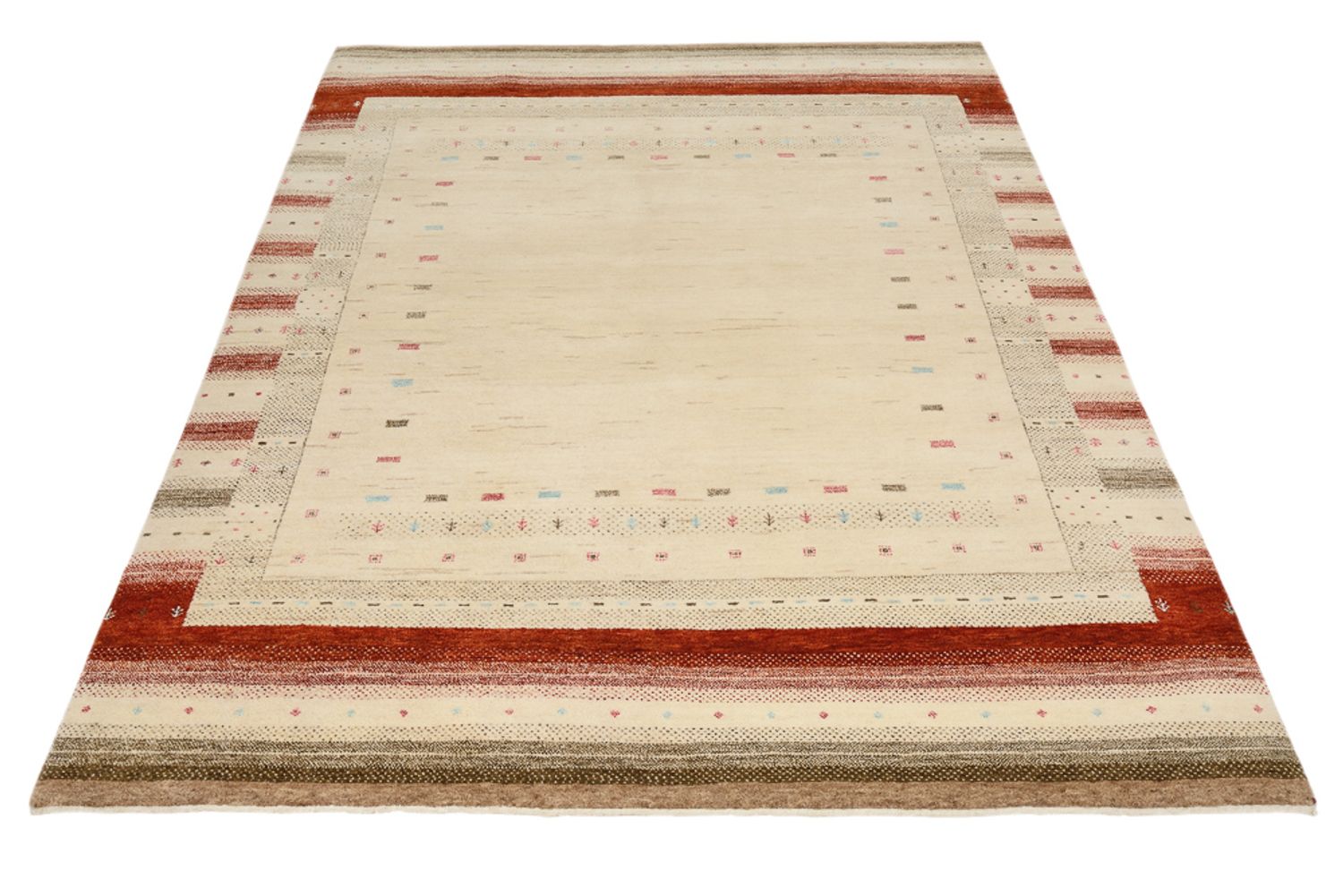 Gabbeh Rug - Loribaft Indus - 205 x 152 cm - light beige