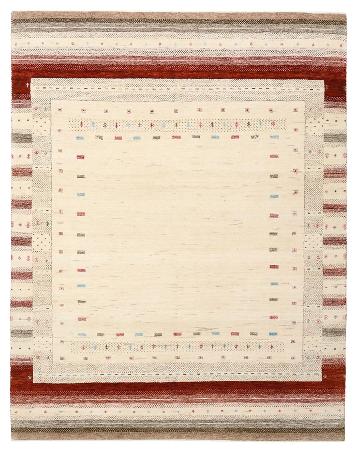 Gabbeh Rug - Loribaft Indus - 194 x 154 cm - light beige