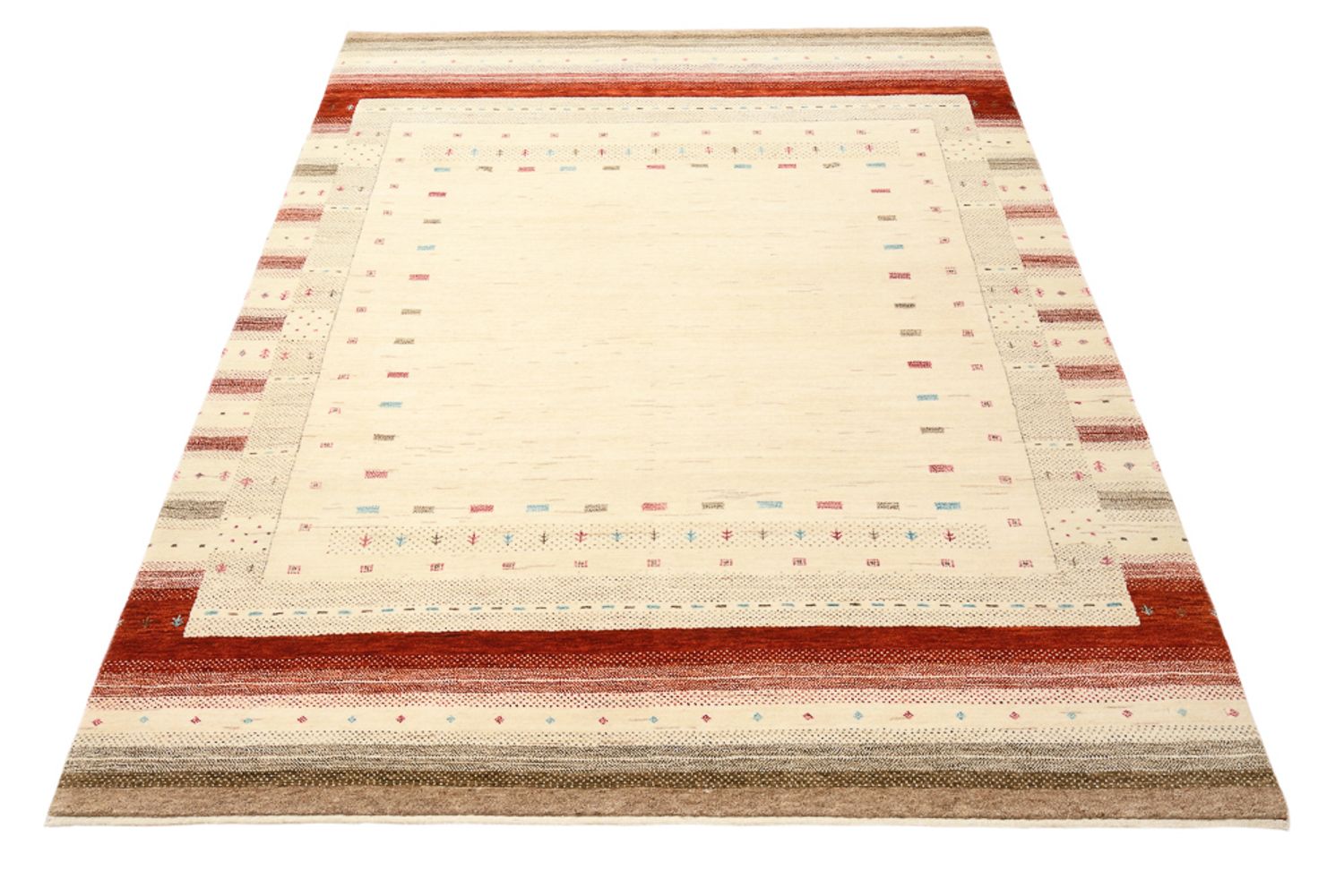 Gabbeh Rug - Loribaft Indus - 194 x 154 cm - light beige