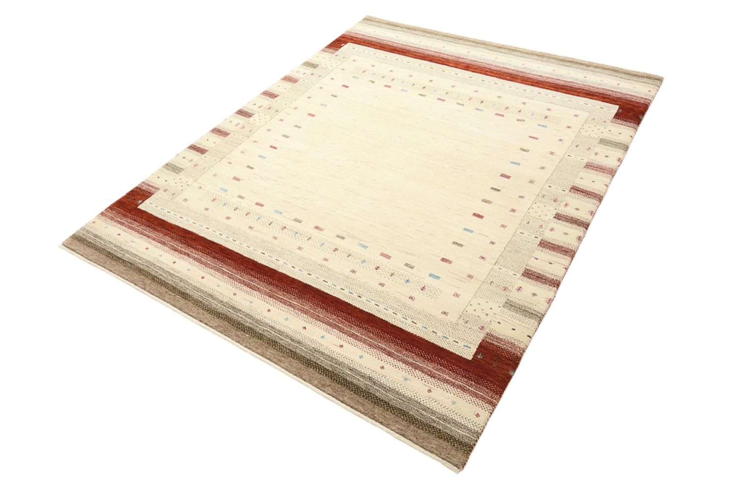 Gabbeh Rug - Loribaft Indus - 194 x 154 cm - light beige