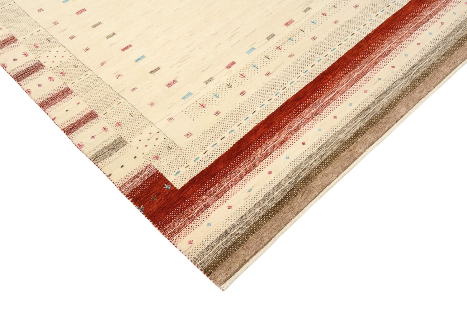 Gabbeh Rug - Loribaft Indus - 194 x 154 cm - light beige