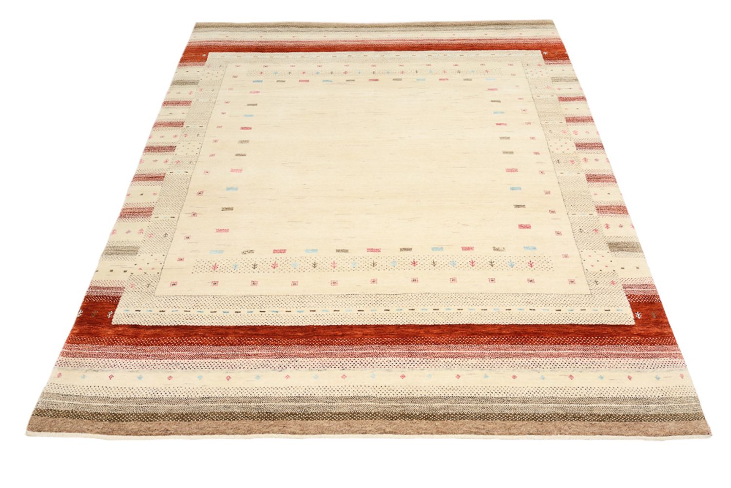 Gabbeh Rug - Loribaft Indus - 194 x 154 cm - light beige