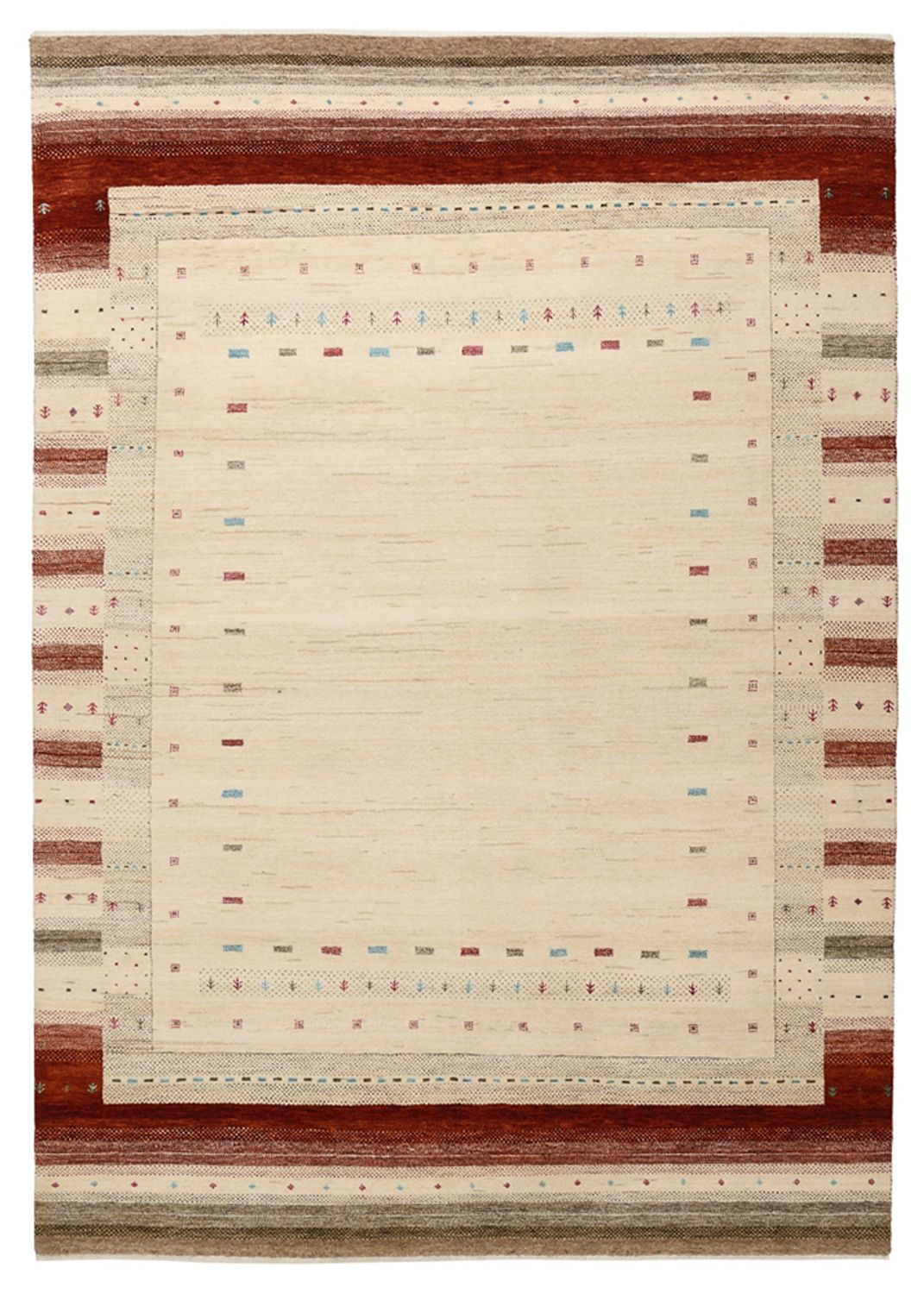 Gabbeh Rug - Loribaft Indus - 239 x 169 cm - light beige