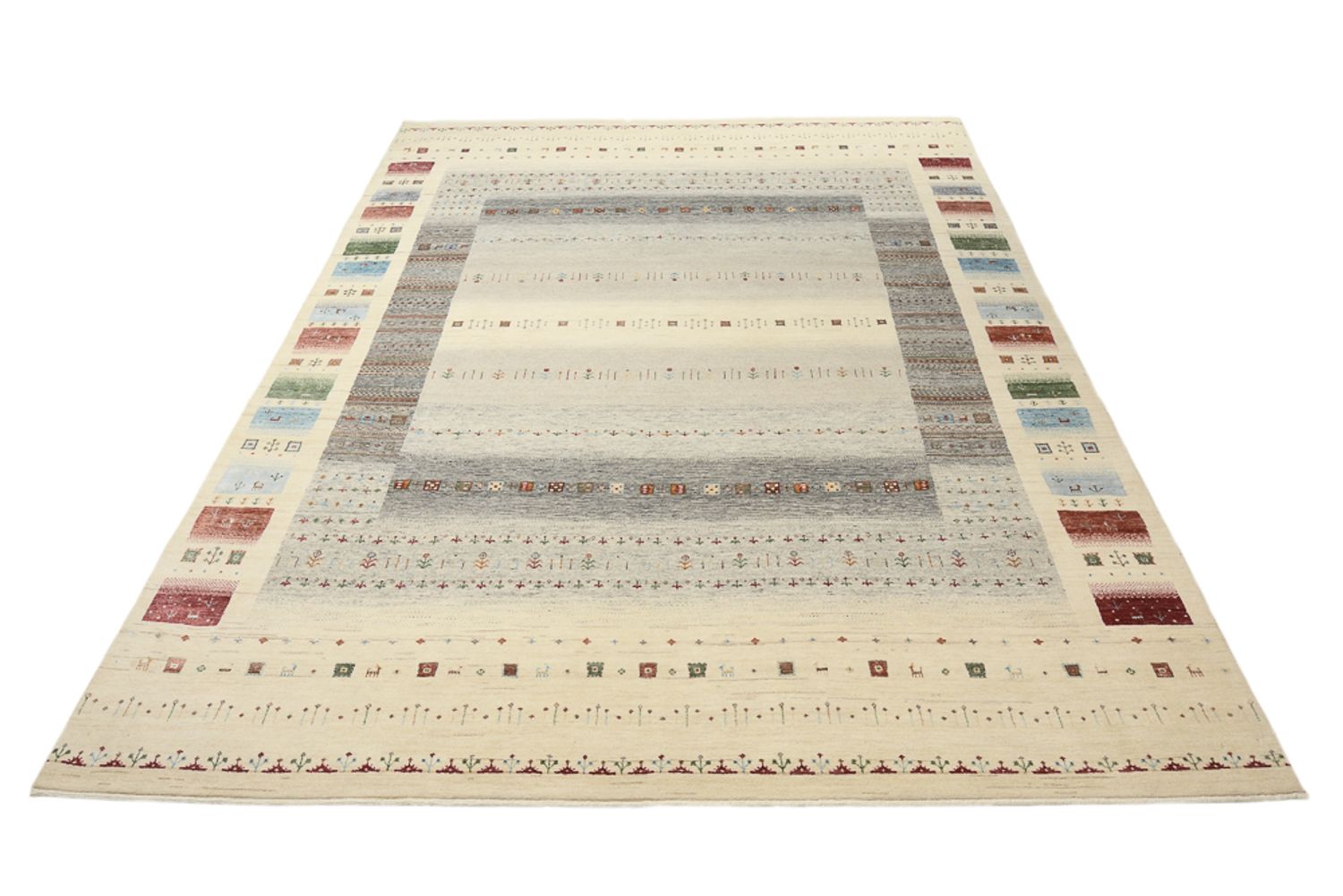 Gabbeh Rug - Loribaft Indus - 351 x 248 cm - light beige