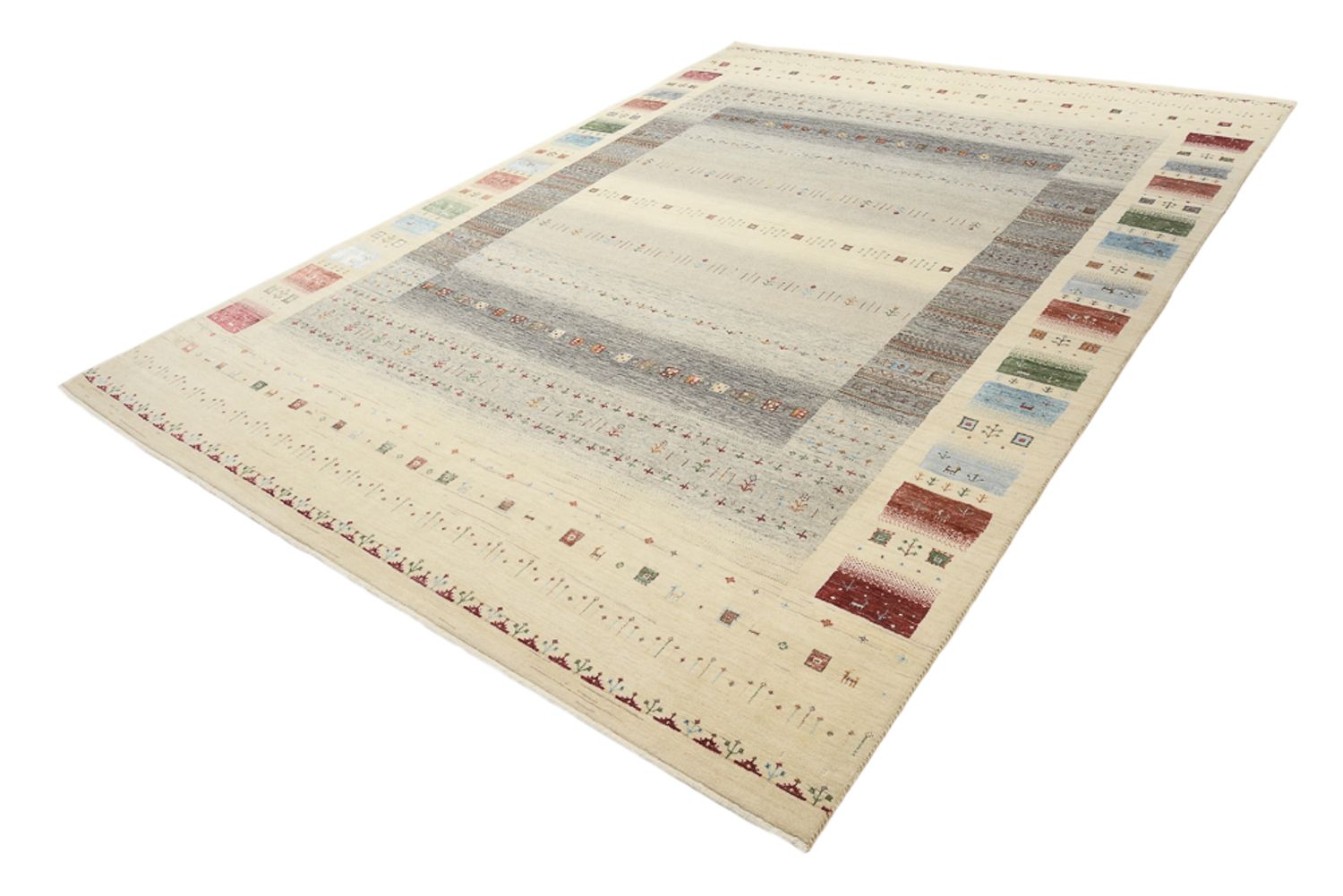 Gabbeh Rug - Loribaft Indus - 351 x 248 cm - light beige