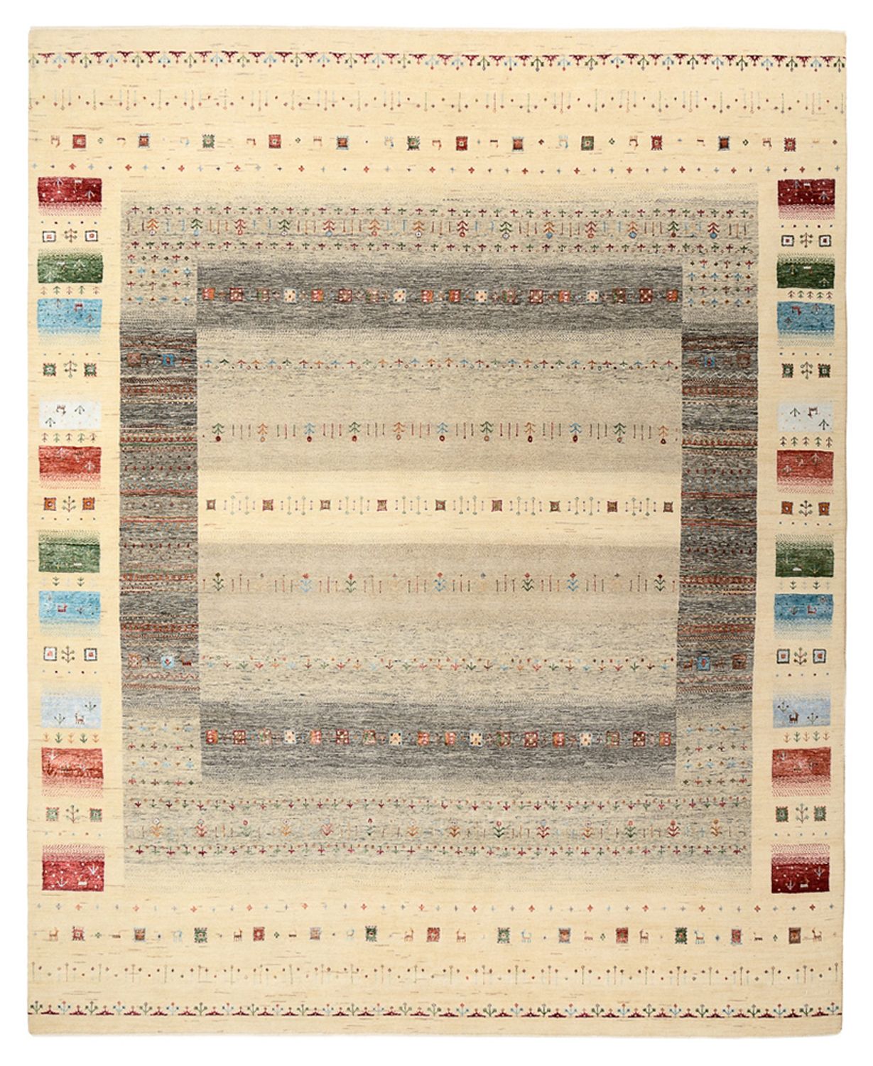 Gabbeh Rug - Loribaft Indus - 304 x 251 cm - light beige