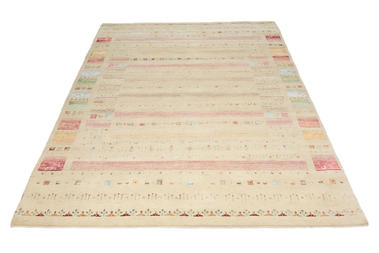 Gabbeh Rug - Loribaft Indus - 239 x 174 cm - light beige