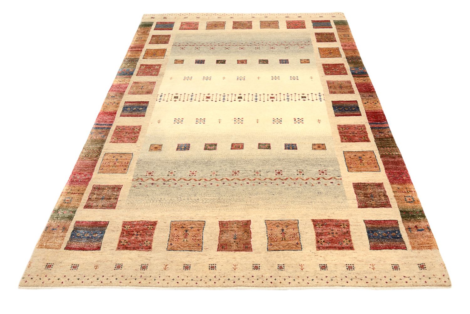 Gabbeh Rug - Loribaft Indus - 241 x 164 cm - multicolored