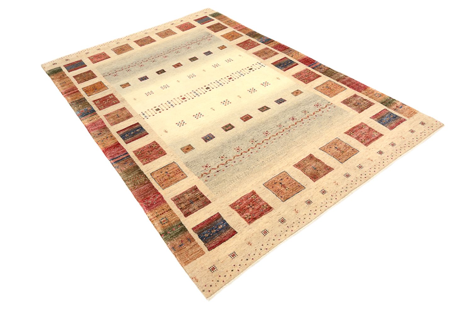 Gabbeh Rug - Loribaft Indus - 241 x 164 cm - multicolored