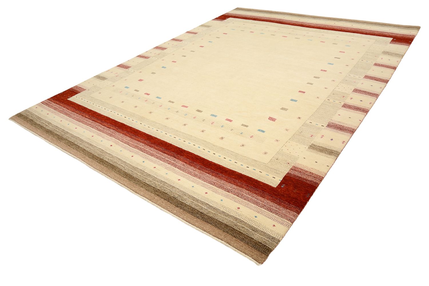 Gabbeh Rug - Loribaft Indus - 356 x 255 cm - light beige