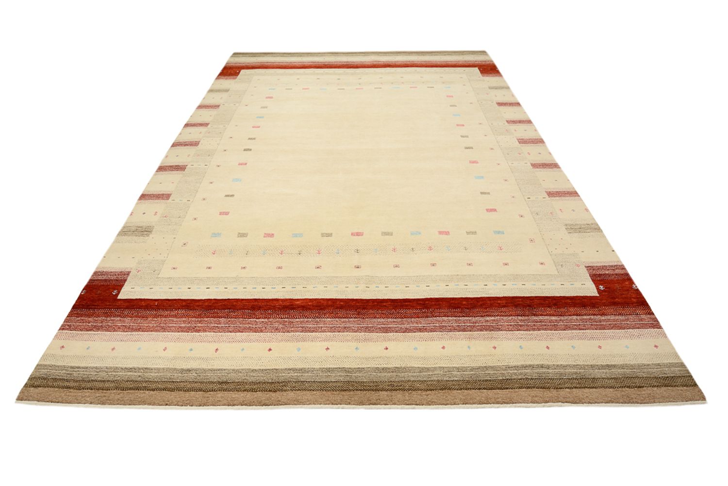 Gabbeh Rug - Loribaft Indus - 356 x 255 cm - light beige