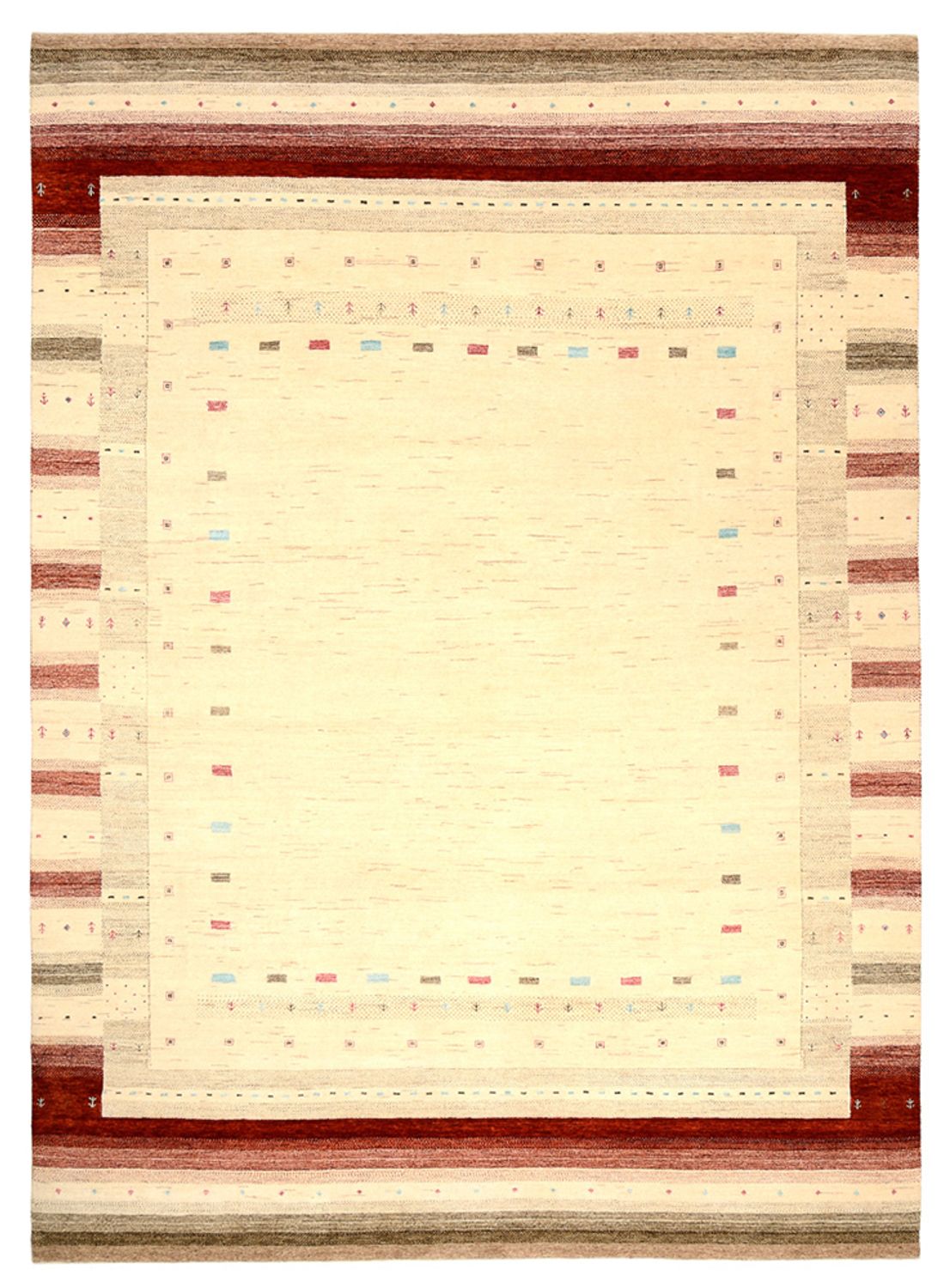 Gabbeh Rug - Loribaft Indus - 349 x 251 cm - light beige