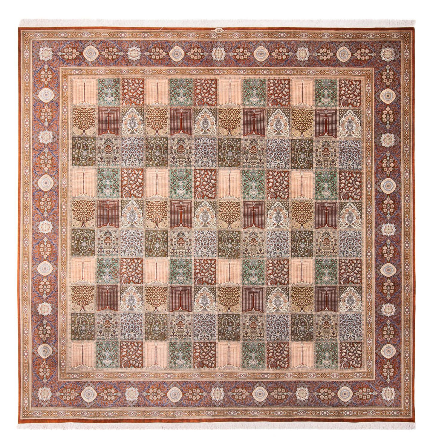 Silk Rug - Ghom Silk - Premium square  - 302 x 297 cm - multicolored